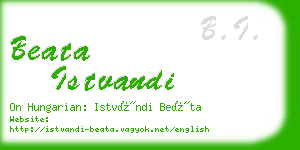 beata istvandi business card